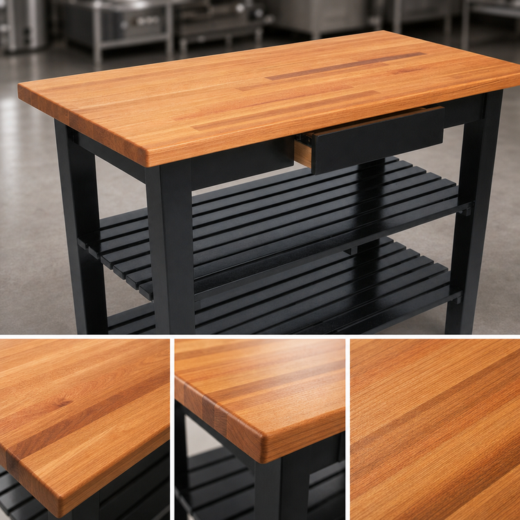 Product image #4 for John Boos Appalachian Red Oak Country Work Table with One Slatted Undershelf, 60 x 25 x 34-3/4 Inches