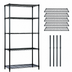 Thumbnail image #3 for Quantum Stationary 5-Shelf Wire Shelving Starter Kit, 54W x 14D x 74H, Black Epoxy Antimicrobial Finish