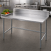 Thumbnail image #3 for Advance Tabco 144-Inch x 24-Inch 14-Gauge 304 Stainless Steel Work Table with 5-Inch Backsplash and Galvanized Base