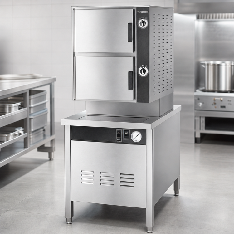Product image #3 for Groen HyPlus 2-Compartment Electric Pressureless Steamer with 24-Inch Cabinet Base