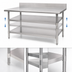 Thumbnail image #3 for 144-Inch x 30-Inch Adjustable 18-Gauge 304 Stainless Steel Work Table Undershelf