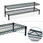 Thumbnail image #3 for Eagle Group QuadTruss FCM1460BL 2-Tier Front Case Cantilever Wire Shelving Unit, 60W x 14D x 14H, Black Epoxy Steel