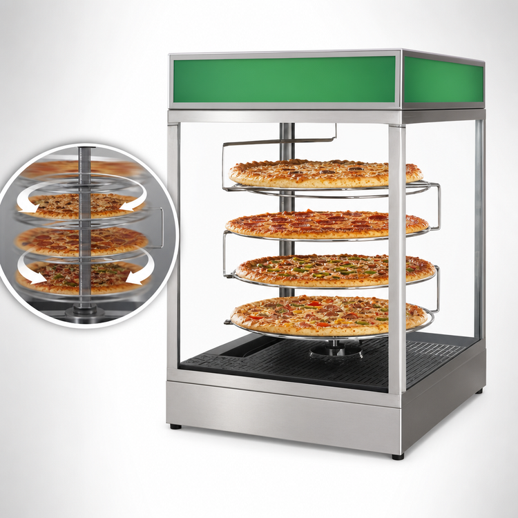 Product image #3 for Doyon DRPR4 Countertop Rotating Rack Pizza Warmer Display Case