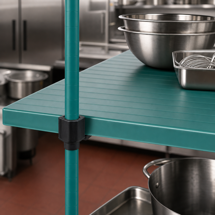 Product image #3 for QuadPlus Solid Polymer Shelf Mat, 48 x 24 Inches, Green, with QuadTruss Wire Frame