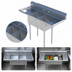 Thumbnail image #3 for Sapphire Manufacturing 72-Inch 2-Compartment Stainless Steel Sink with Left & Right Drainboards