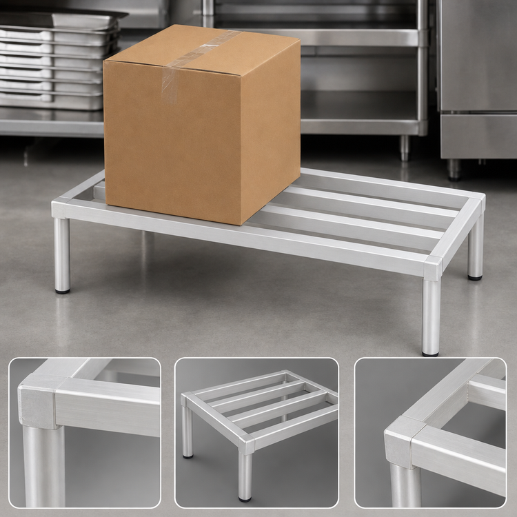 Product image #3 for Channel Manufacturing Tubular Aluminum Knock-Down Dunnage Rack, 24 x 20 x 12 Inches, 2,200 lb. Capacity