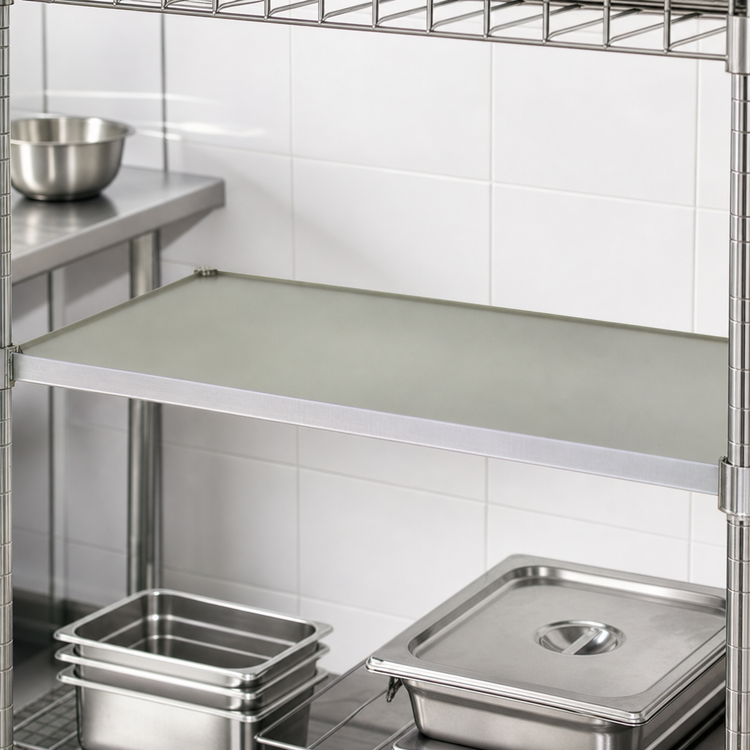 Product image #3 for Eagle Group Valu-Master 42 x 18 Inch Solid Commercial Shelf with Marine Edge, Gray Epoxy Finish