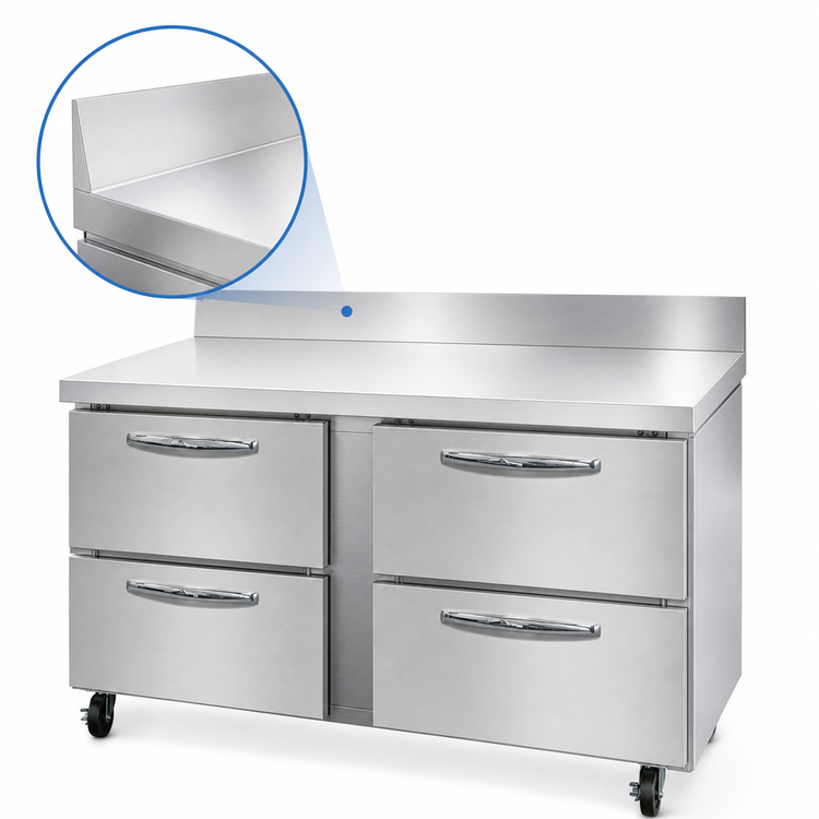 Product image #3 for Continental Refrigerator SWF60NBS-D 60" Two-Section Work Top Freezer with Drawers