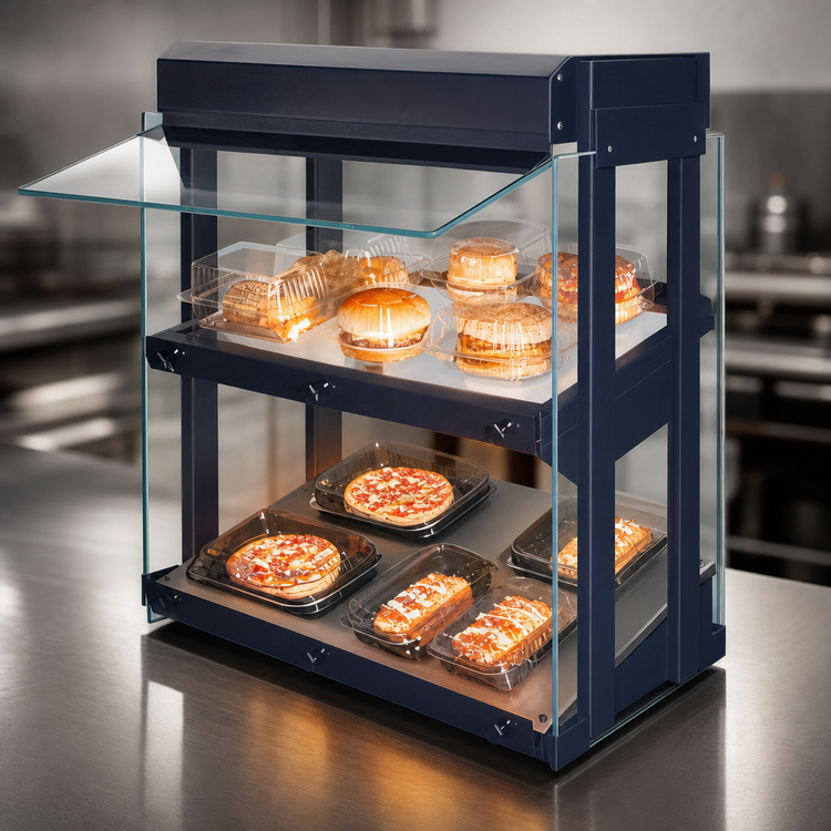 Product image #3 for Hatco Glo-Ray Countertop Hot Food Display Warmer with Slanted Heated Base and Heated Glass Shelf