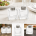 Thumbnail image #3 for Vintage Square Glass Salt & Pepper Shaker Set with Stainless Steel Tops, 2 Oz.