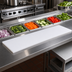Thumbnail image #3 for John Boos 96 Inch x 10 Inch x 1/2 Inch Reversible Polyethylene Steam Table Cutting Board