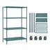 Thumbnail image #3 for Metro Super Erecta Pro Stationary 4-Shelf Shelving Starter Unit with Removable Polymer Shelf Mats, Green, 21 x 72 x 63 Inches
