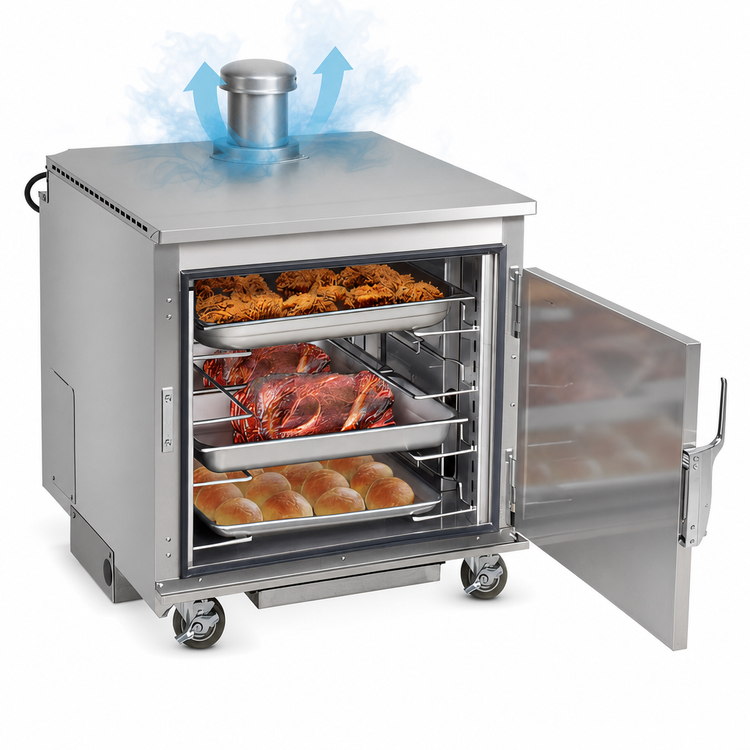 Product image #4 for FWE Clymate IQ Controlled Venting Mobile Heated Holding Cabinet, 1-Section, 4 Full-Size Pan Capacity