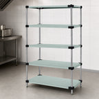 Thumbnail image #3 for Quantum WRS5-74-1460SS 5-Shelf Solid 304 Stainless Steel Shelving Starter Kit, 60"W x 14"D x 74"H, Stationary