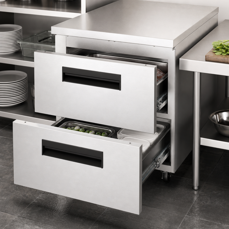 Product image #3 for Hoshizaki Steelheart 27-Inch Undercounter Freezer with 2 Stainless Steel Drawers, 7.2 Cu. Ft.