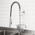 Thumbnail image #3 for T&S Brass EasyInstall 8 Inch Wall-Mount Pre-Rinse Unit with Add-On Faucet, 44 Inch Hose and 12 Inch Swing Nozzle