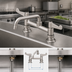 Thumbnail image #3 for Equip 8-Inch Deck Mount Low-Lead Mixing Faucet with 8-Inch Swing/Swivel Nozzle and Wrist Handles