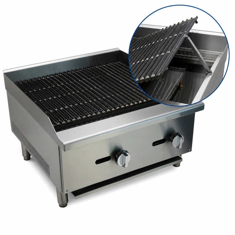 Product image #3 for Comstock-Castle CCERB48 48-Inch Radiant Countertop Gas Char-Broiler with Cast Iron Grates