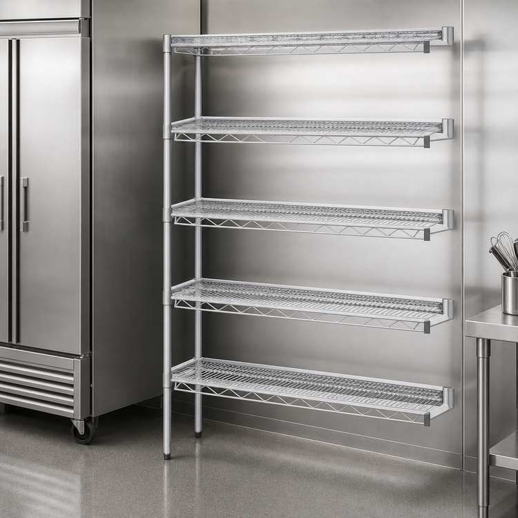 Product image #3 for EagleGard 5-Tier Add-On Wire Shelving Unit, 48W x 24D x 74H, Hybrid Epoxy Finish