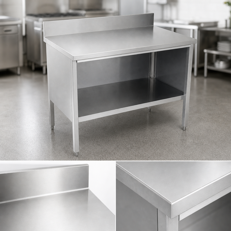 Product image #3 for John Boos Open-Front Enclosed Base Stainless Steel Work Table with 5-Inch Backsplash, 60 x 30 Inches