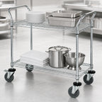 Thumbnail image #3 for Quantum WRC-2436-2 2-Shelf Chrome-Plated Wire Utility Cart, 36 x 24 x 37-1/2 Inches, 1,200 lb Capacity