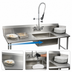 Thumbnail image #3 for BK Resources 60-Inch Straight Soiled Dish Table with Left-to-Right Operation, Pre-Rinse Sink, and Faucet