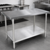 Thumbnail image #3 for John Boos 60 Inch x 48 Inch 16-Gauge Type 300 Stainless Steel Flat Top Work Table with Adjustable Undershelf