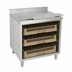 Thumbnail image #3 for BK Resources UBB-21-GC242 Underbar Glass Rack Cabinet, 24W x 21D x 33-1/2H, Stainless Steel, Drainboard Top, Open Front