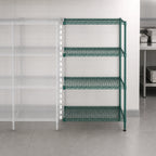 Thumbnail image #3 for Eagle Group Valu-Gard A4-74-2124VG 4-Tier Green Epoxy Wire Add-On Shelving Unit, 24W x 21D x 74H