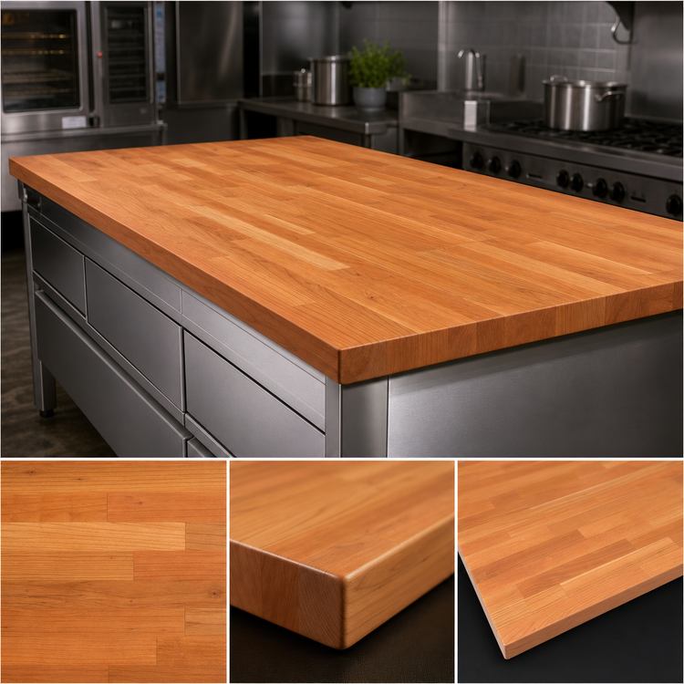 Product image #3 for Boos Block 96 Inch x 38 Inch x 1-1/2 Inch Blended Edge Grain American Cherry Kitchen Countertop with Varnique Finish