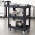 Thumbnail image #3 for BRUTE Heavy Duty Small 3-Shelf Open Base Utility Bus Cart, Black