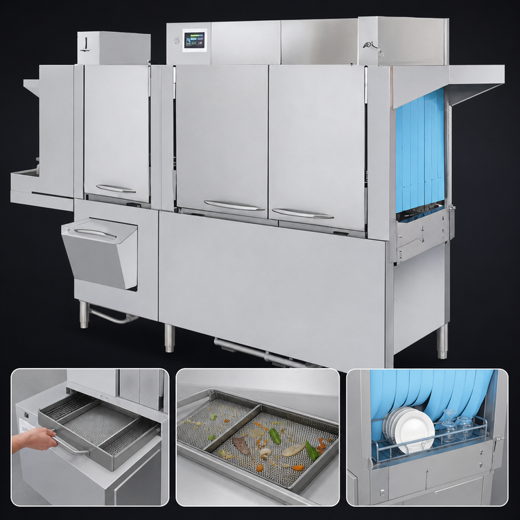 Product image #3 for Champion 80 PRO-HD Pro Series Single Tank Rack Conveyor Dishwasher with 36-Inch Heavy-Duty Prewash