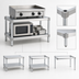 Thumbnail image #3 for Stationary Modular Aluminum Equipment Stand with 2 Adjustable Solid Shelves, 48