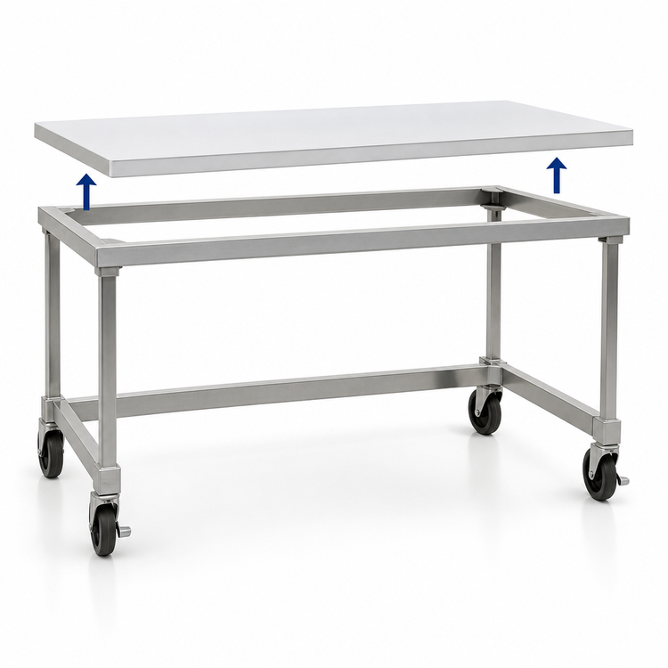 Product image #3 for Mobile Aluminum Equipment Stand with 12-Gauge Marine-Edge Top, 48 x 24 x 24 Inches
