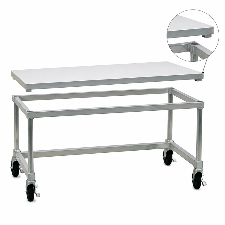 Product image #3 for New Age Mobile Aluminum Equipment Stand with Removable 12-Gauge Top, 60 x 30 x 24 Inches