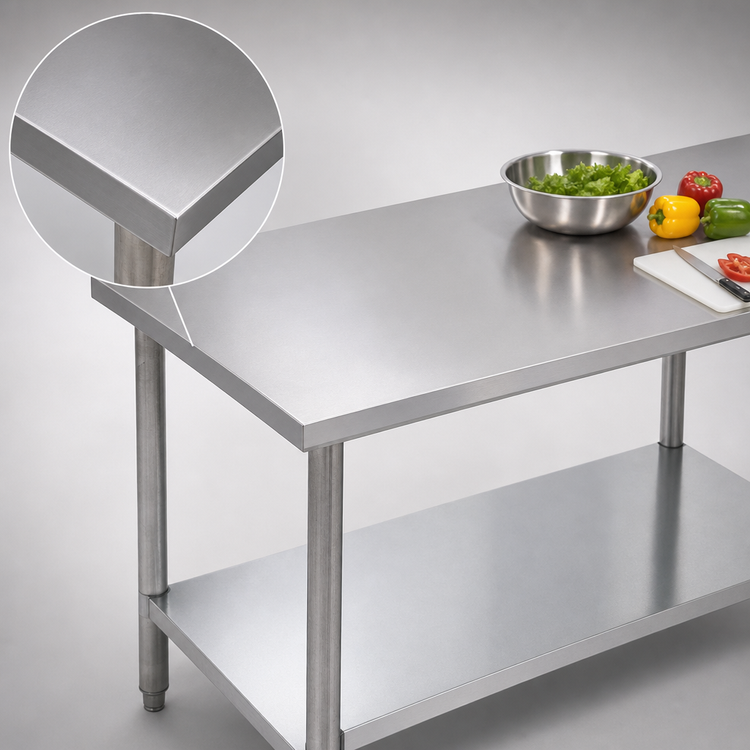 Product image #3 for Omcan Elite Series 60-Inch x 30-Inch Stainless Steel Work Table with Galvanized Undershelf
