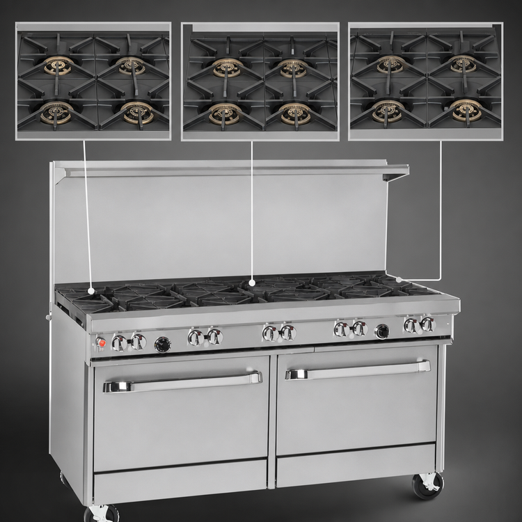 Product image #3 for Southbend Ultimate 60-Inch Gas Restaurant Range with 9 Open Burners and (2) Convection Ovens