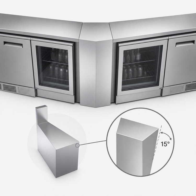 Product image #3 for Krowne Royal Series Front Corner Underbar Angle Filler, 24-Inch Deep, 15° Angle, Stainless Steel