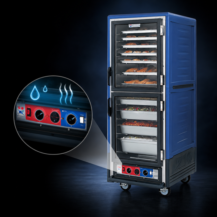 Product image #3 for Metro C5 3 Series Mobile Full-Height Moisture Heated Holding and Proofing Cabinet with Blue Insulation Armour and Dutch Clear Doors