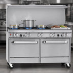 Thumbnail image #3 for Southbend (Middleby) Ultimate 4607CC-2RR 60-Inch Gas Restaurant Range with 4 Open Burners, 24-Inch Raised Griddle/Broiler, 2 Cabinet Bases