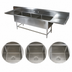 Thumbnail image #3 for John Boos Pro-Bowl 3-Compartment Sink with Dual 30-Inch Drainboards, 18 x 24 x 14-Inch Bowls, 14-Gauge Stainless Steel