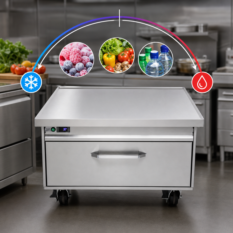 Product image #3 for Randell FX-1CSRE-290 FX Series 38 Inch Flexible Refrigerator or Freezer Chef Stand