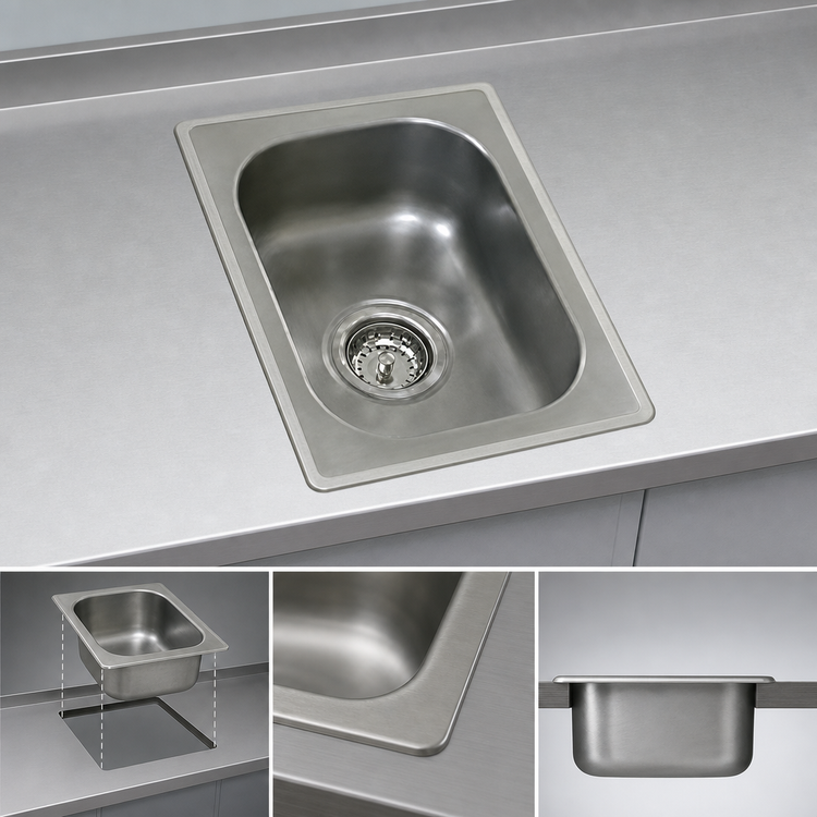 Product image #3 for Eagle Group Self-Rimming Drop-In Sink with No Deck, 1 Compartment, 22 x 22 x 13-1/2 Inch Bowl, Stainless Steel