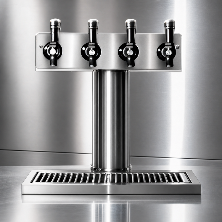 Product image #3 for Spec-Bar Stainless Steel 5-Faucet Countertop Beer Dispenser with Drip Tray