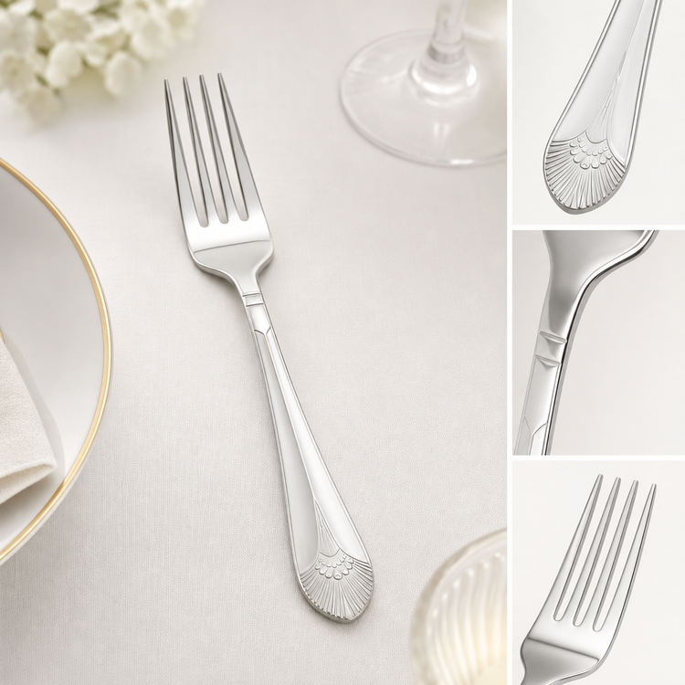 Product image #4 for Winco Peacock Dinner Fork, 7-13/16 Inch, 18/8 Stainless Steel, Extra Heavyweight, Mirror Finish