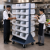Thumbnail image #3 for Quantum 36 x 30 x 72-Inch Double-Sided Louvered Rack Cart with 56 QUS240 Bins