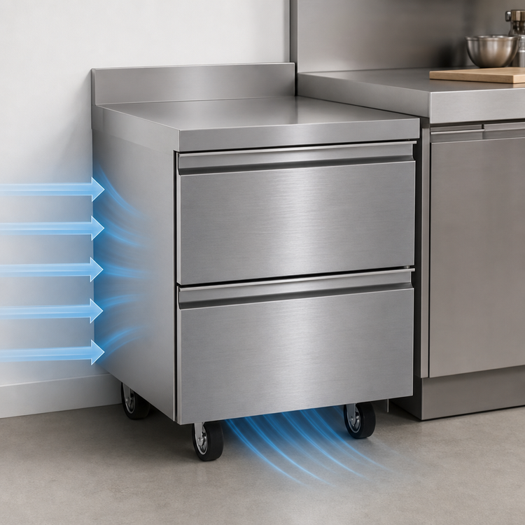 Product image #3 for Delfield STD4527NP 27-Inch One-Section Undercounter Drawer Freezer Base with 4-Inch Backsplash