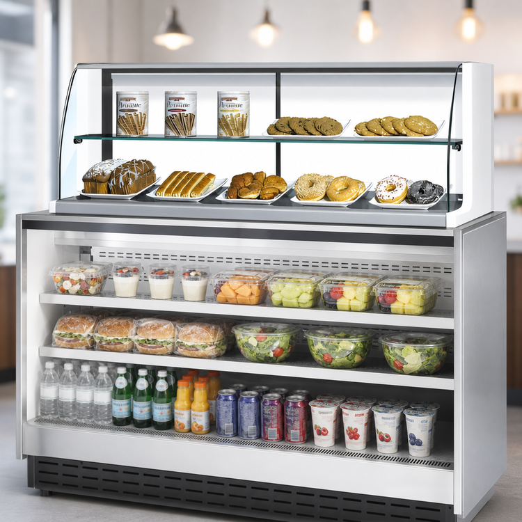 Product image #3 for Turbo Air TOMD-75HW(B) High Countertop Pastry Display Case for Open Display Merchandiser, 6.1 Cu. Ft.