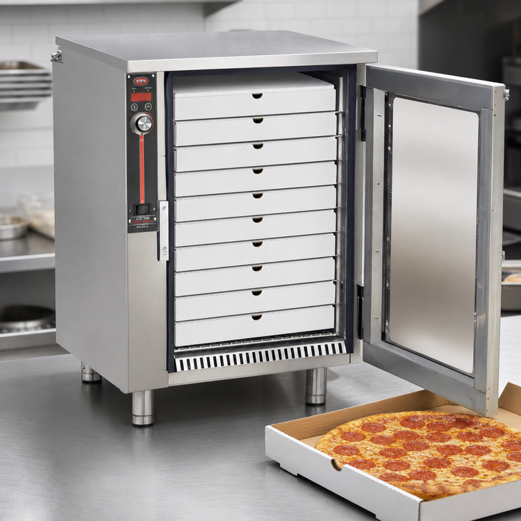 Product image #3 for Handy Line Single-Door Countertop Heated Pizza Holding Cabinet, 11 17-Inch Pizza Box Capacity