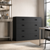 Thumbnail image #3 for 36-Inch Charcoal Black Lateral Filing Cabinet with 4 Drawers
